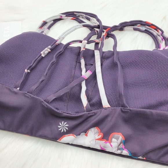 NWT Athleta Purple Printed Hyper Focused Bra - Picture 5 of 6
